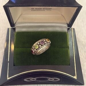 Vintage Multi Stone Sterling Silver Ring
